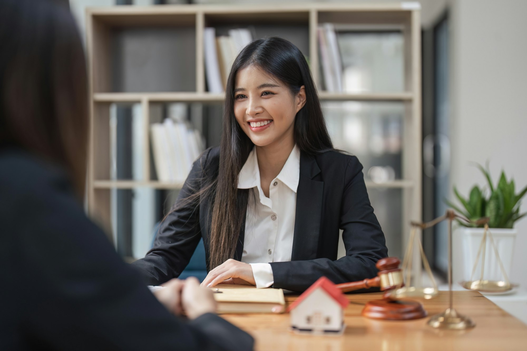 Lawyers are consulting with entrepreneurs insurance rent house, concept of home protection